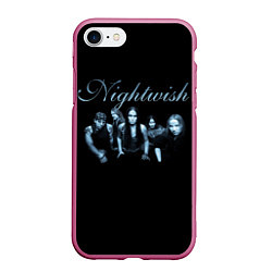 Чехол iPhone 7/8 матовый Nightwish with old members, цвет: 3D-малиновый