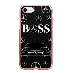 Чехол iPhone 7/8 матовый BOSS MERCEDES-BENZ, цвет: 3D-светло-розовый