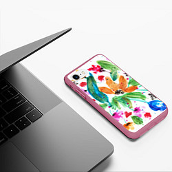 Чехол iPhone 7/8 матовый Весна, цвет: 3D-малиновый — фото 2