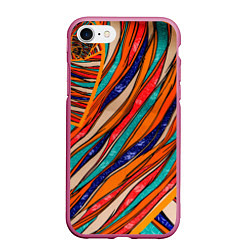 Чехол iPhone 7/8 матовый Абстрактное течение, цвет: 3D-малиновый