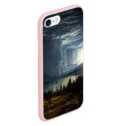 Чехол iPhone 7/8 матовый Фантастический пейзаж, цвет: 3D-светло-розовый — фото 2
