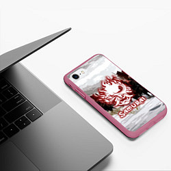 Чехол iPhone 7/8 матовый SAMURAI 2077, цвет: 3D-малиновый — фото 2