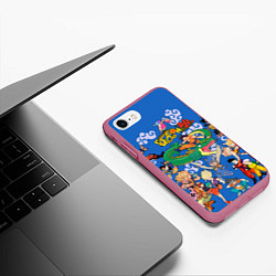 Чехол iPhone 7/8 матовый Dragon ball Super, цвет: 3D-малиновый — фото 2