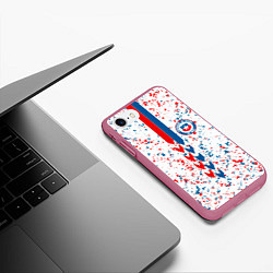 Чехол iPhone 7/8 матовый Сборная Чили, цвет: 3D-малиновый — фото 2
