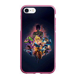 Чехол iPhone 7/8 матовый Dragon ball Team, цвет: 3D-малиновый