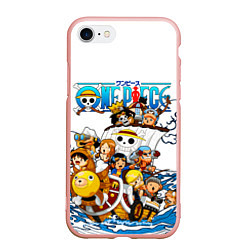 Чехол iPhone 7/8 матовый ONE PIECE ВАН ПИС МОРЕ, цвет: 3D-светло-розовый