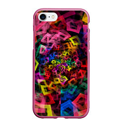 Чехол iPhone 7/8 матовый Калейдоскоп, цвет: 3D-малиновый
