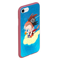 Чехол iPhone 7/8 матовый Baby Goku, цвет: 3D-малиновый — фото 2