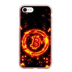 Чехол iPhone 7/8 матовый BITCOIN БИТКОИН ОГОНЬ