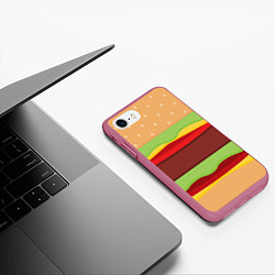 Чехол iPhone 7/8 матовый Бутерброд, цвет: 3D-малиновый — фото 2