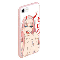 Чехол iPhone 7/8 матовый Darling in the Franxx Zero Two, цвет: 3D-светло-розовый — фото 2