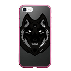 Чехол iPhone 7/8 матовый Демон волк, цвет: 3D-малиновый