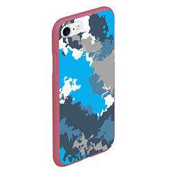 Чехол iPhone 7/8 матовый Камуфляж ледяной, цвет: 3D-малиновый — фото 2