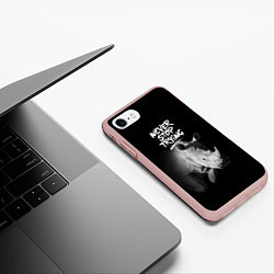 Чехол iPhone 7/8 матовый Nnever stop trying, цвет: 3D-светло-розовый — фото 2