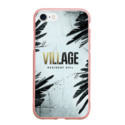 Чехол iPhone 7/8 матовый Resident Evil Village Crow, цвет: 3D-светло-розовый