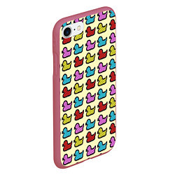 Чехол iPhone 7/8 матовый Утиный фон Утки Ducks, цвет: 3D-малиновый — фото 2