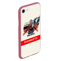 Чехол iPhone 7/8 матовый Вирджил ван Дейк YNWA, цвет: 3D-малиновый — фото 2