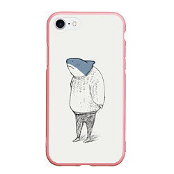 Чехол iPhone 7/8 матовый Акула в свитере, цвет: 3D-баблгам