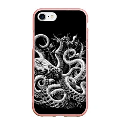 Чехол iPhone 7/8 матовый Кракен Монстр, цвет: 3D-светло-розовый