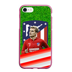 Чехол iPhone 7/8 матовый Антуан Гризманн Antoine Griezmann спина Z, цвет: 3D-малиновый