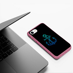 Чехол iPhone 7/8 матовый Navy Anchor, цвет: 3D-малиновый — фото 2