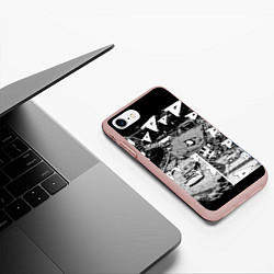 Чехол iPhone 7/8 матовый Initial d, цвет: 3D-светло-розовый — фото 2