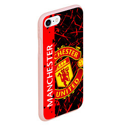 Чехол iPhone 7/8 матовый МАНЧЕСТЕР MANCHESTER UNITED, цвет: 3D-светло-розовый — фото 2