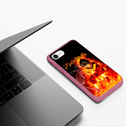 Чехол iPhone 7/8 матовый Юно в огне Чёрный клевер, цвет: 3D-малиновый — фото 2