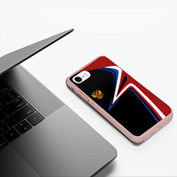 Чехол iPhone 7/8 матовый РОССИЯ RUSSIA UNIFORM, цвет: 3D-светло-розовый — фото 2