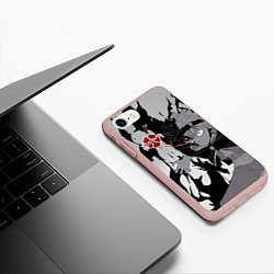 Чехол iPhone 7/8 матовый Черный Аста демон Чёрный клевер, цвет: 3D-светло-розовый — фото 2
