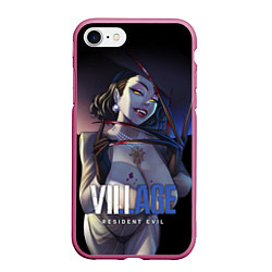 Чехол iPhone 7/8 матовый Lady Alcina Dimitrescu, цвет: 3D-малиновый