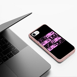 Чехол iPhone 7/8 матовый Black pink eyes, цвет: 3D-светло-розовый — фото 2