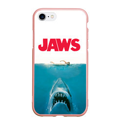 Чехол iPhone 7/8 матовый Jaws 1975, цвет: 3D-светло-розовый