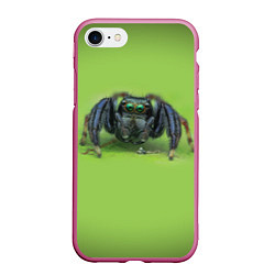 Чехол iPhone 7/8 матовый ПАУК С ГЛАЗКАМИ, цвет: 3D-малиновый