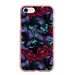 Чехол iPhone 7/8 матовый Японские карпы, цвет: 3D-светло-розовый