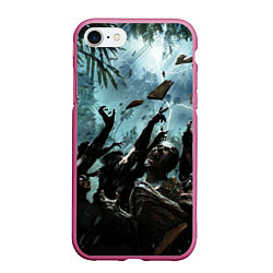 Чехол iPhone 7/8 матовый Кровожадные зомби Zombie, цвет: 3D-малиновый