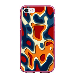 Чехол iPhone 7/8 матовый Пятна краски, цвет: 3D-малиновый