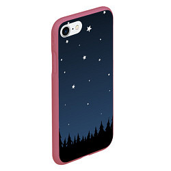 Чехол iPhone 7/8 матовый Ночное небо, цвет: 3D-малиновый — фото 2
