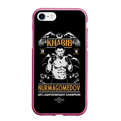 Чехол iPhone 7/8 матовый Хабиб Нурмагомедов, цвет: 3D-малиновый