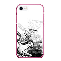 Чехол iPhone 7/8 матовый A demon on a horse, цвет: 3D-малиновый