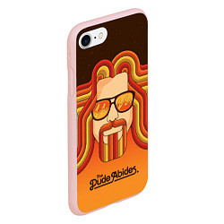 Чехол iPhone 7/8 матовый The Dude Abides, цвет: 3D-светло-розовый — фото 2