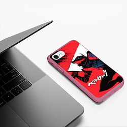Чехол iPhone 7/8 матовый БЕРСЕРК red красный, цвет: 3D-малиновый — фото 2