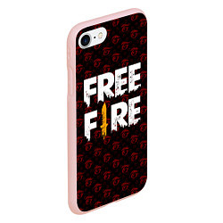 Чехол iPhone 7/8 матовый FREEFIRE PATTERN GARENA Z, цвет: 3D-светло-розовый — фото 2