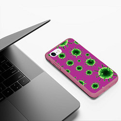 Чехол iPhone 7/8 матовый COVID 3D, цвет: 3D-малиновый — фото 2