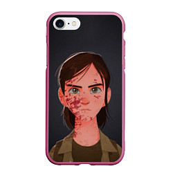 Чехол iPhone 7/8 матовый Элли в крови, цвет: 3D-малиновый