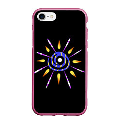 Чехол iPhone 7/8 матовый Спираль с лучами, цвет: 3D-малиновый