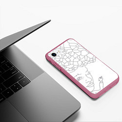 Чехол iPhone 7/8 матовый Афро абстракция, цвет: 3D-малиновый — фото 2