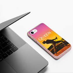 Чехол iPhone 7/8 матовый Queen Freddie Mercury Z, цвет: 3D-светло-розовый — фото 2