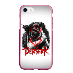 Чехол iPhone 7/8 матовый Берсерк - Berserk, цвет: 3D-малиновый