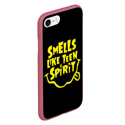 Чехол iPhone 7/8 матовый Smells like teen spirit, цвет: 3D-малиновый — фото 2
